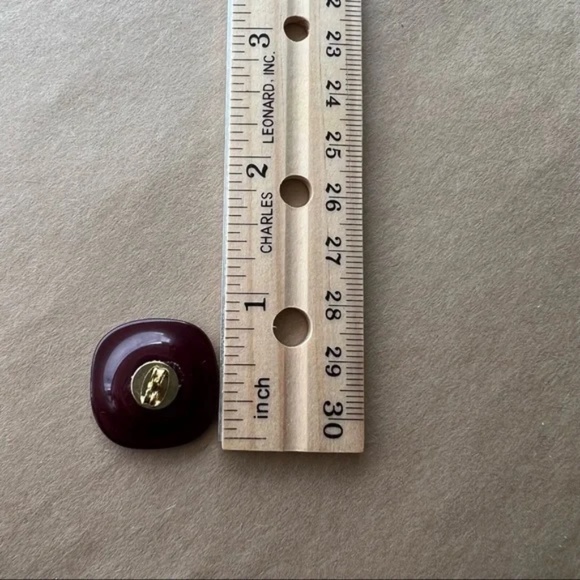 Plum Button Earrings - Picture 5 of 7